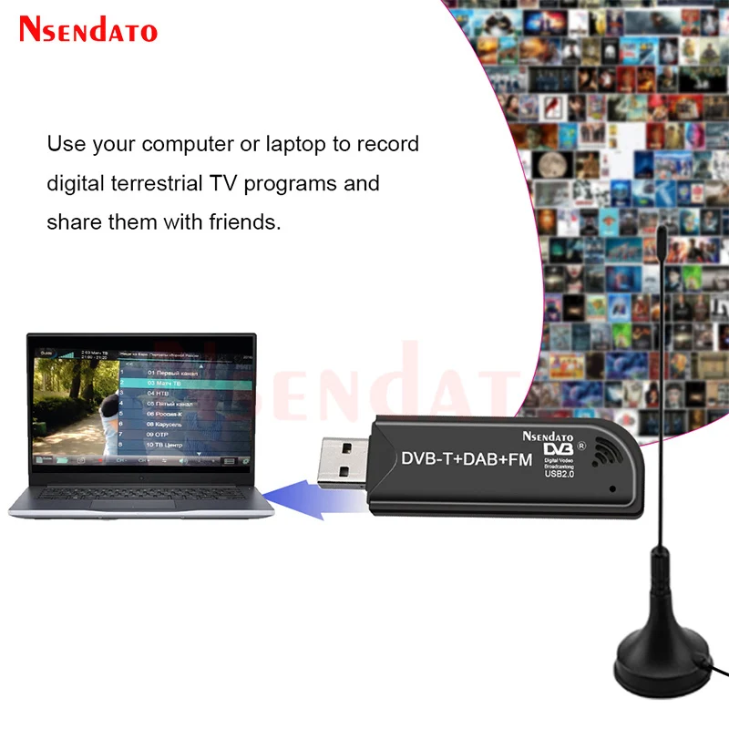 USB2.0 DAB FM DVB-T RTL2832U FC0012 SDR USB TV Dongle Stick Digital TV Tuner Receiver IR Remote with Antenna,Dropshipping