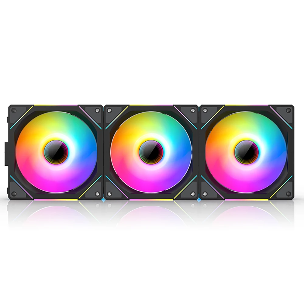 TEUCER JM-1 ARGB Fan 3 in 1 RGB Mirror Cycle Light Effect 800-2000RPM PWM Water Cooling 360mm PC Cooler Fan Kit cooling fan