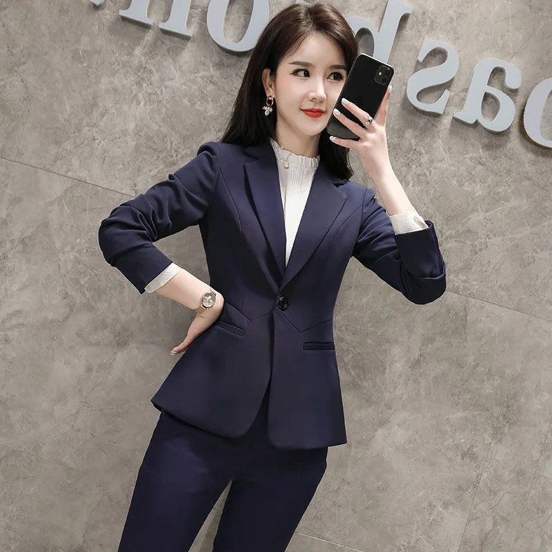 

Female Business suits Formal Slim Office Lady Work Clothes Long Sleeve Interview Job Work Wear Women Blazers Set