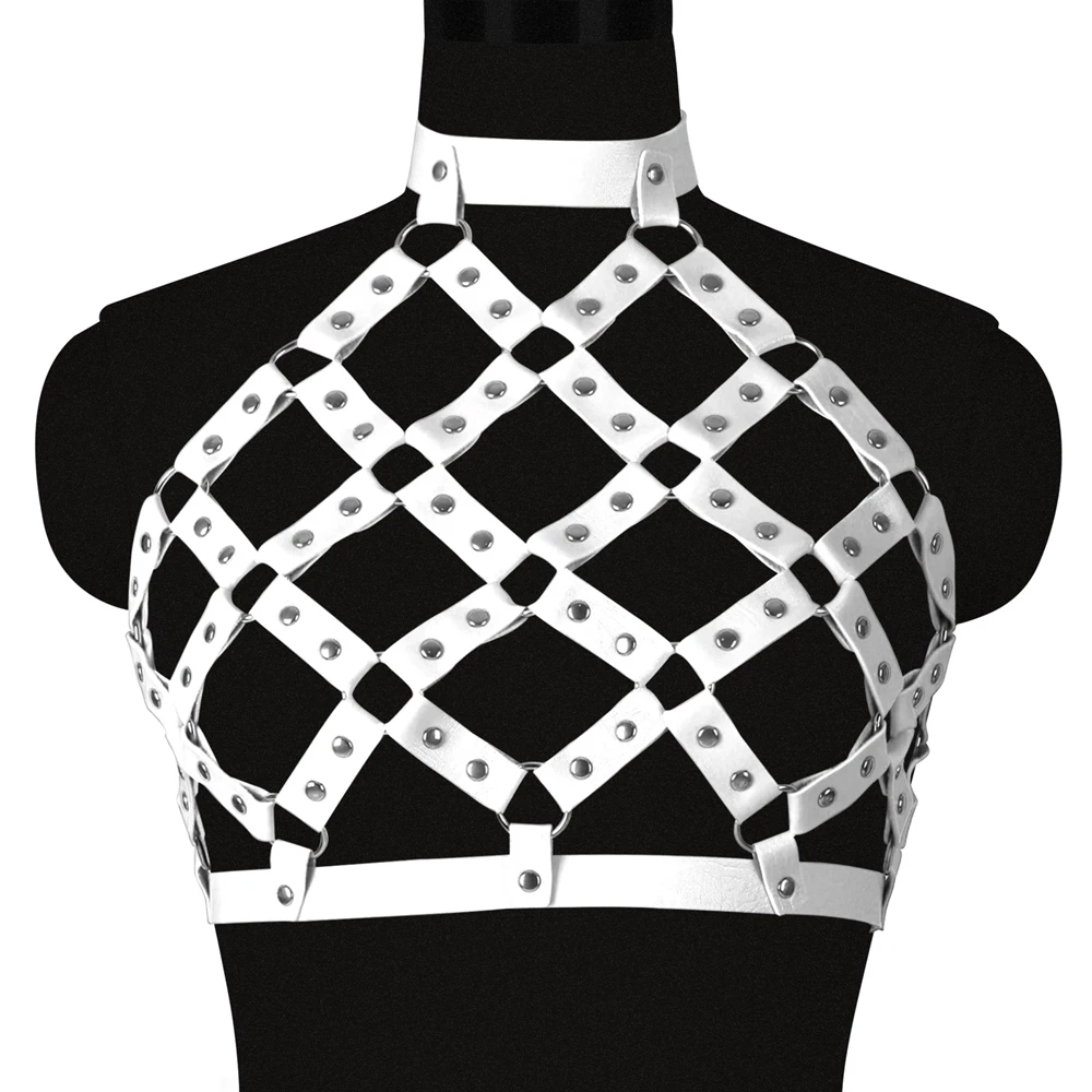 PETMHS Pentagram Harness BH Punk Top Damen Riemchen Top Hollow Out