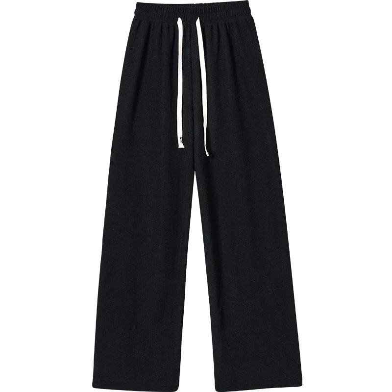 Winter Women Fleece Wide Leg Long Pants Thicken Warm Winter Stright Long Elastic Waist Trousers Casual Loose Female Botton Pants 6