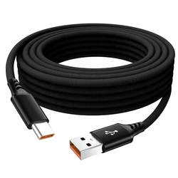 High-Speed USB Type C Charging Cable - 5A Super Fast Charge, Extra Long Lengths 3m/5m/8m - 2m (Black USB C)