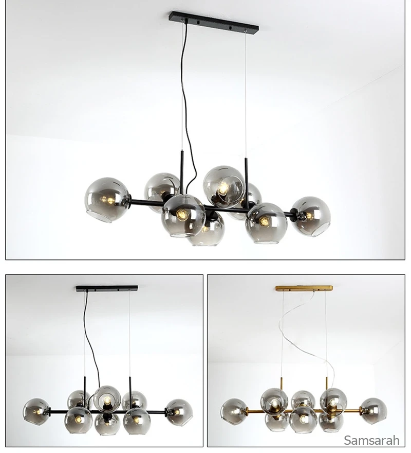 Postmoderne Pendelleuchten Einfache Magic Bean Glas Pendelleuchte Kreative Persönlichkeit Wohnzimmer Esszimmer Küche Insel Licht – Detail 12