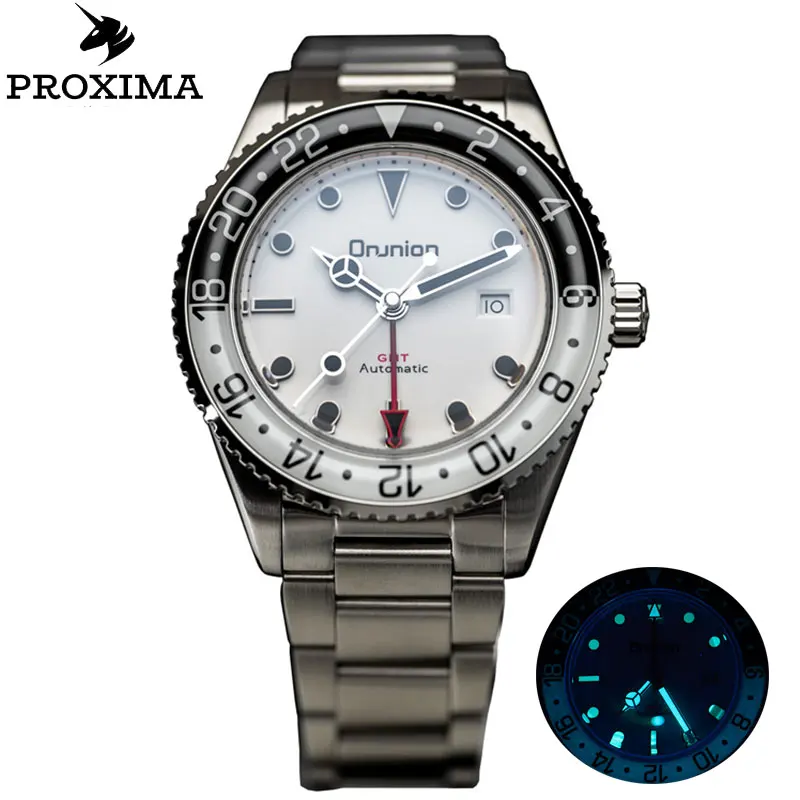 

Proxima PX1702 39mm GMT 6460 Luxury Men Automatic Mechanical Watch Bidirectional Bezel Sapphire 20Bar BGW-9 Luminous Dive Clock