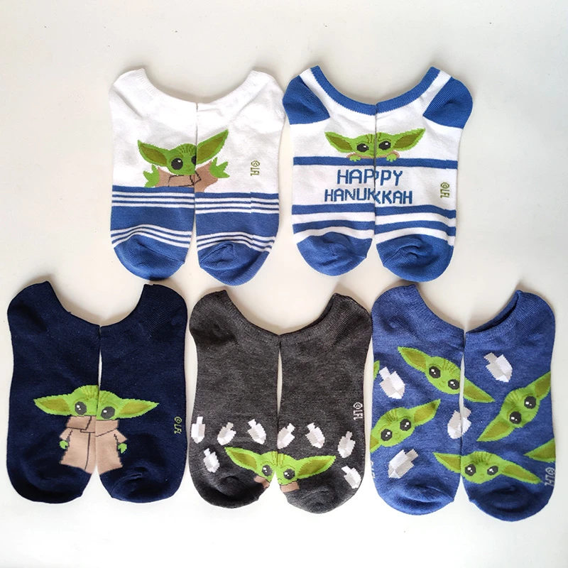 5 Pairs/Pack Disney Star Wars Socks Women and Men Cartoon Yoda Casual