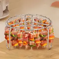 Support de gril Vertical en acier inoxydable, support de brochette de Barbecue Vertical détachable, support de brochette 12/24/49 1