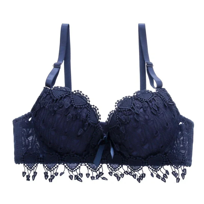 Women's Sexy Lace Gather Bra Plus Size Lace Bralette Breathable with Padded Underwire Unlined Bra Underwear 4