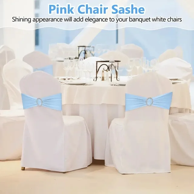 10PCS Elastic Chair Knot Wedding Decoration Buckle Sashes Back Cover Mariage Hotel Home Seat Elegant Modern Ribbon Decors