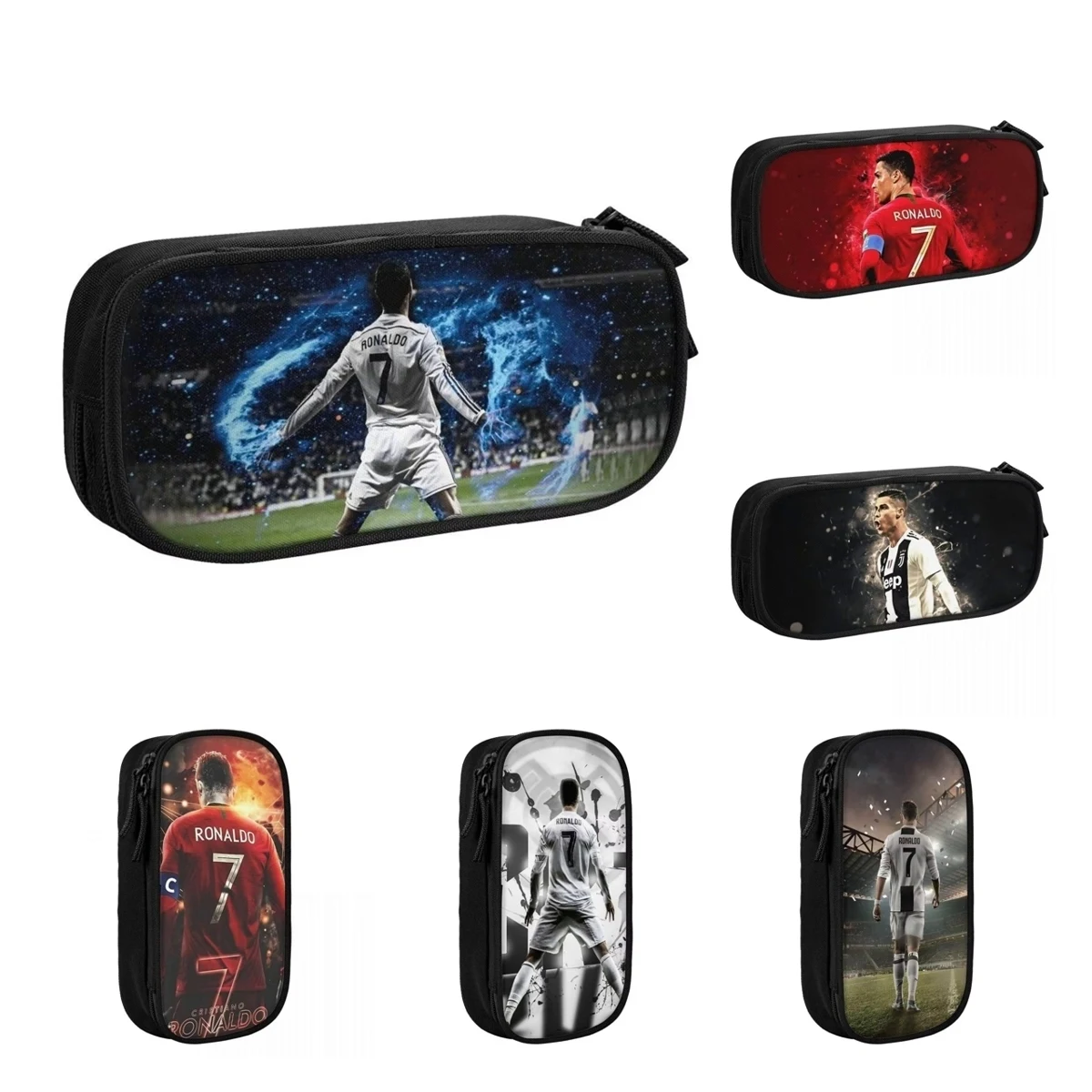 CR7 Football Soccer Pencil Case Pencil Box Pen for Girl Boy Big Capacity Bags Students School Zipper Stationery pencil cases