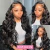 13x6 Hd Lace Frontal Wig Human Hair 30 Inch 13x4 Hd Transparent Lace Front Preplucked Black Body Wave Human Hair Wigs for Women 2