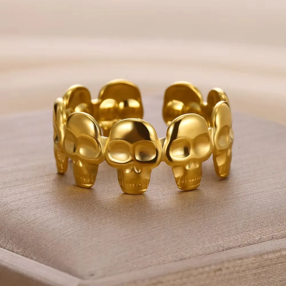 Punk Skull Rings Adjustable Ring
