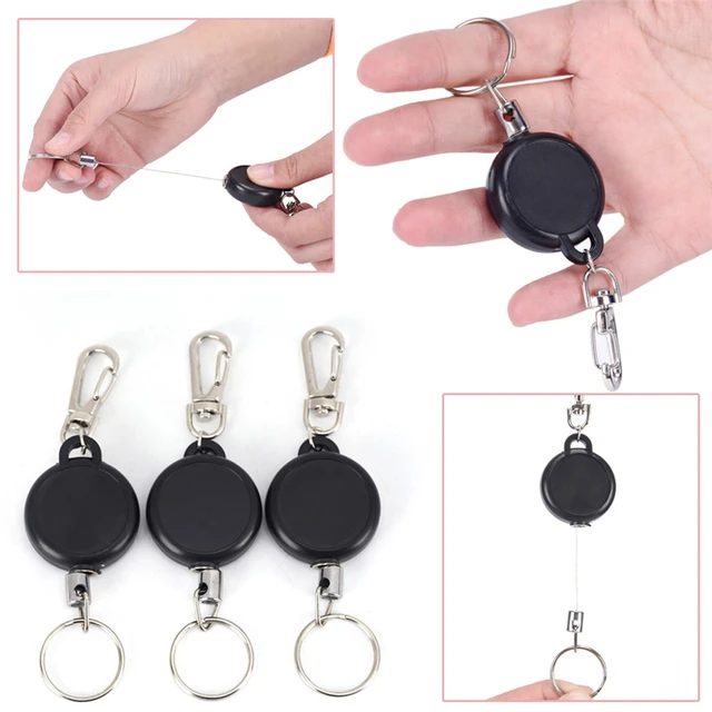 Anti-theft Metal Easy-to-pull Buckle Rope Elastic Keychain Sporty  Retractable Key Ring Anti Lost Yoyo Ski Pass Id Card - Key Chains -  AliExpress