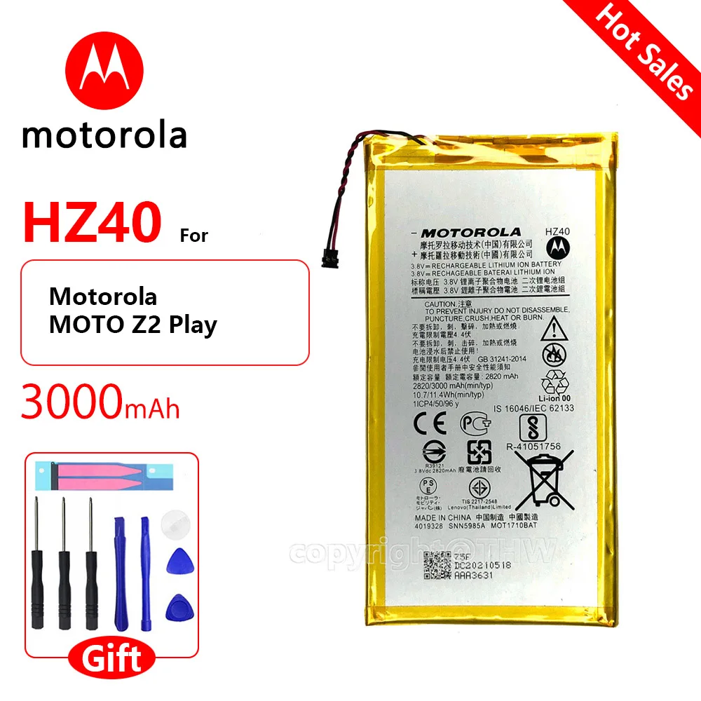 

Original Motorola HZ40 3000mAh Battery For Motorola MOTO Z2 Play Z2Play XT1710 XT1710-06 XT1710-08 XT1710-09 XT1710-11 Batteria