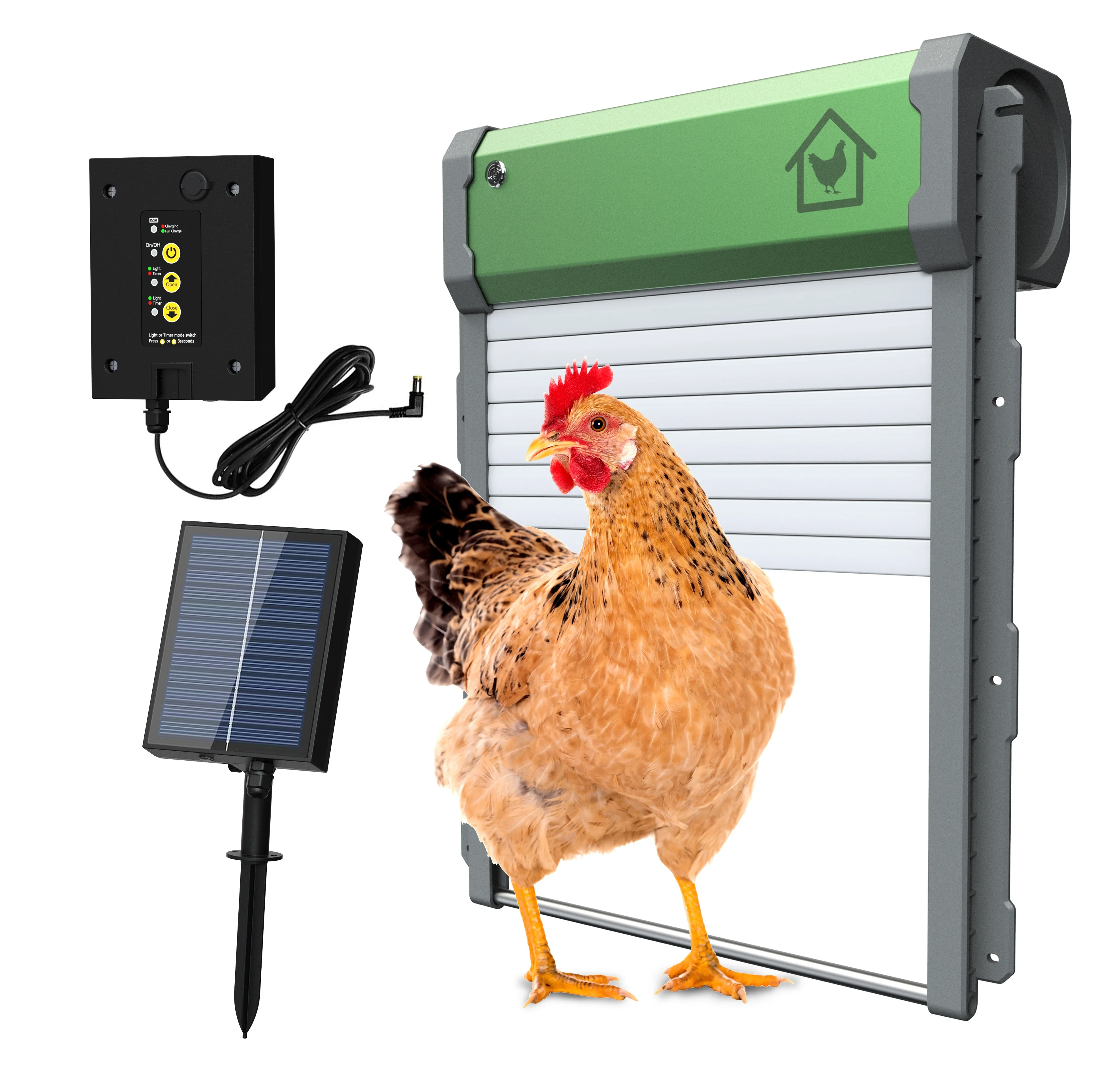 

Automatic chicken coop door light sensing chicken coop roller shutter electric door remote control manual timed opening closing