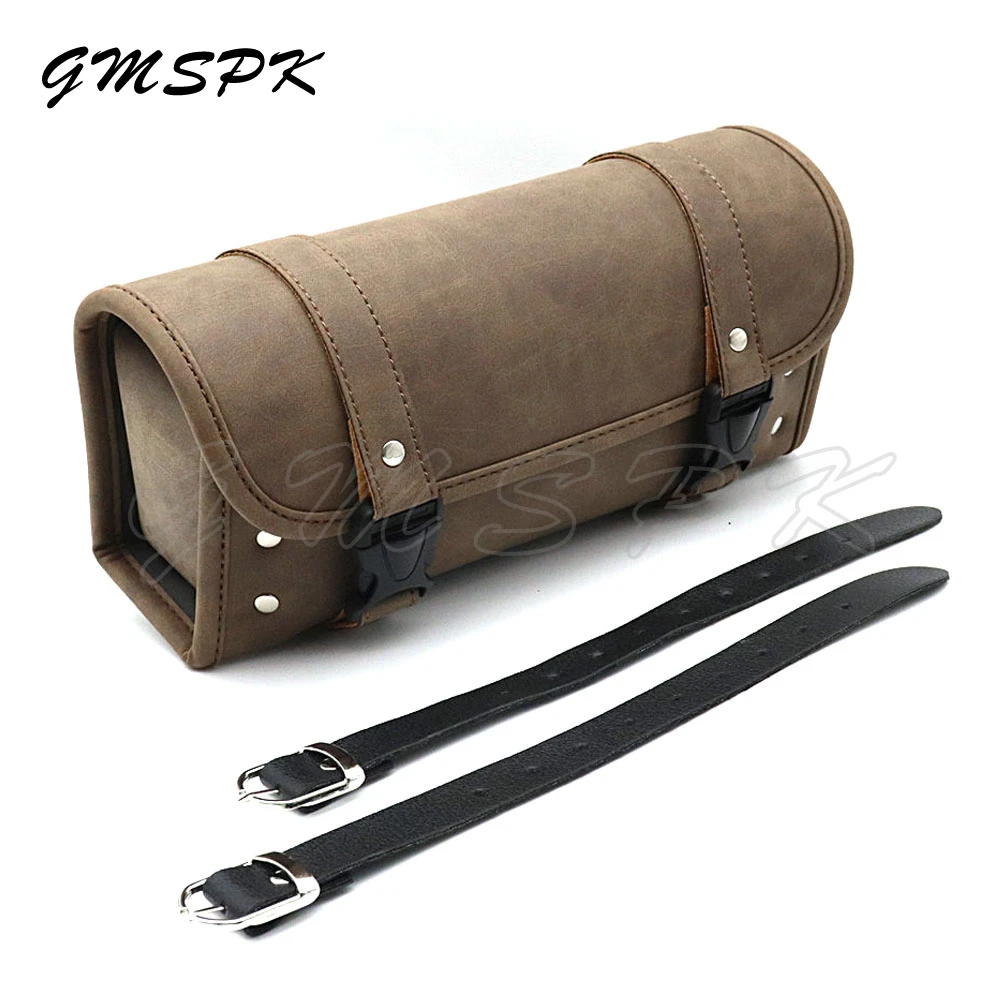 Sac à Outils En Cuir Synthétique Noir Pour Fourche Avant De Moto - Sacoche De
