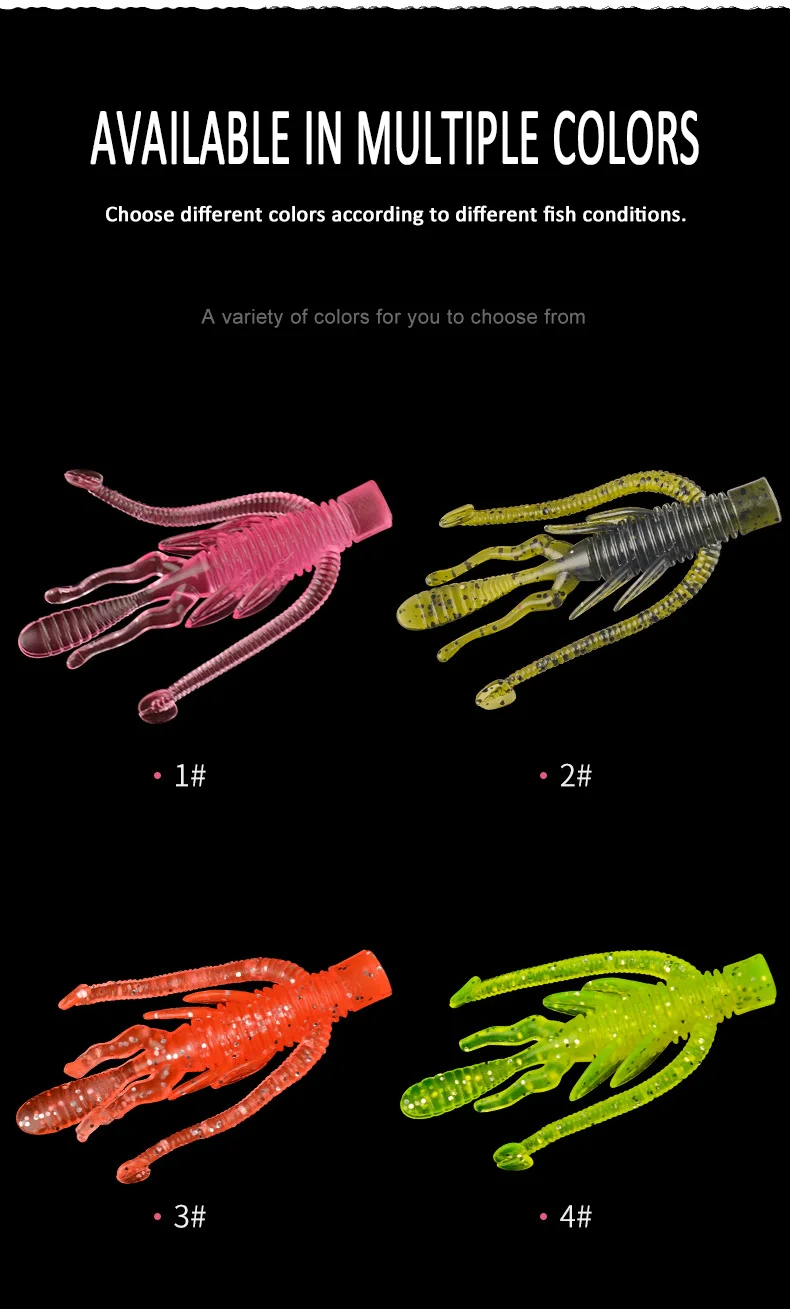 10Pcs Alien Weicher Köder 63mm 2,5g Schwimmende Silikon Garnelen Weichen Köder Texas Ned Rig Jig Wobbler Schwimm krebse Für Bass Angeln – Detail 7
