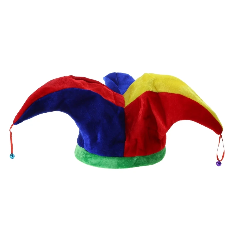 

Multicolor Circus Jokers Hat with Carnival Party Costume Accessories
