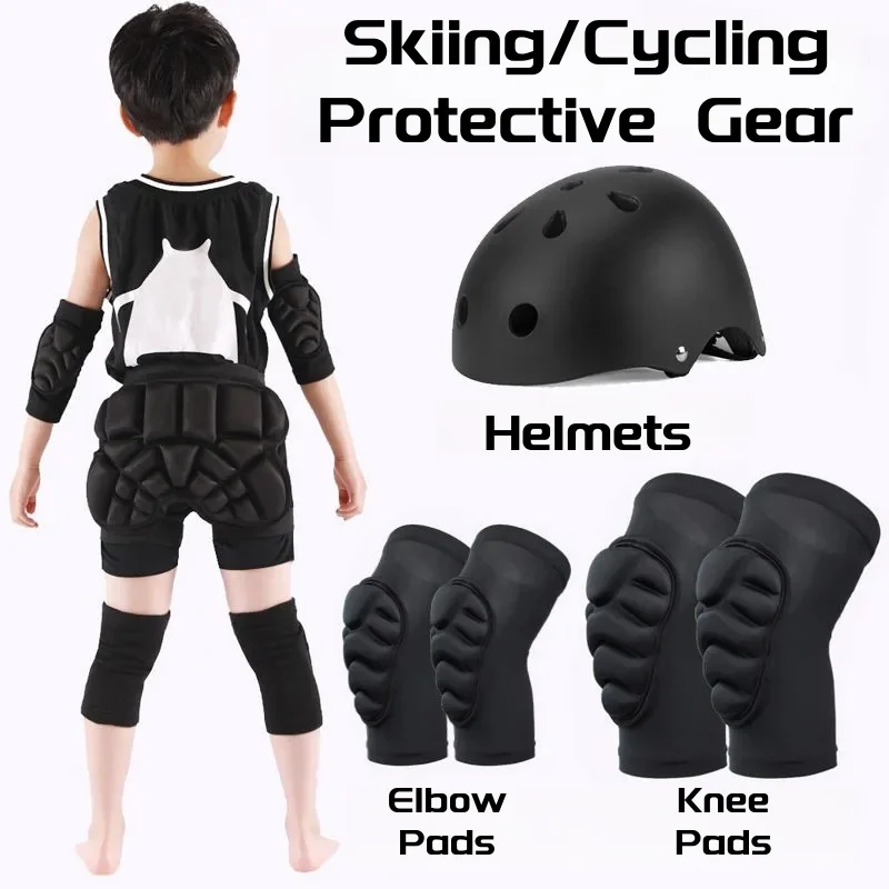 Ski Hip Protector Pants Prevention Butt Ice Scooter Sports Children's Protective Gear Knee Elbow Wrist Pads Cycling Skating 5Pcs