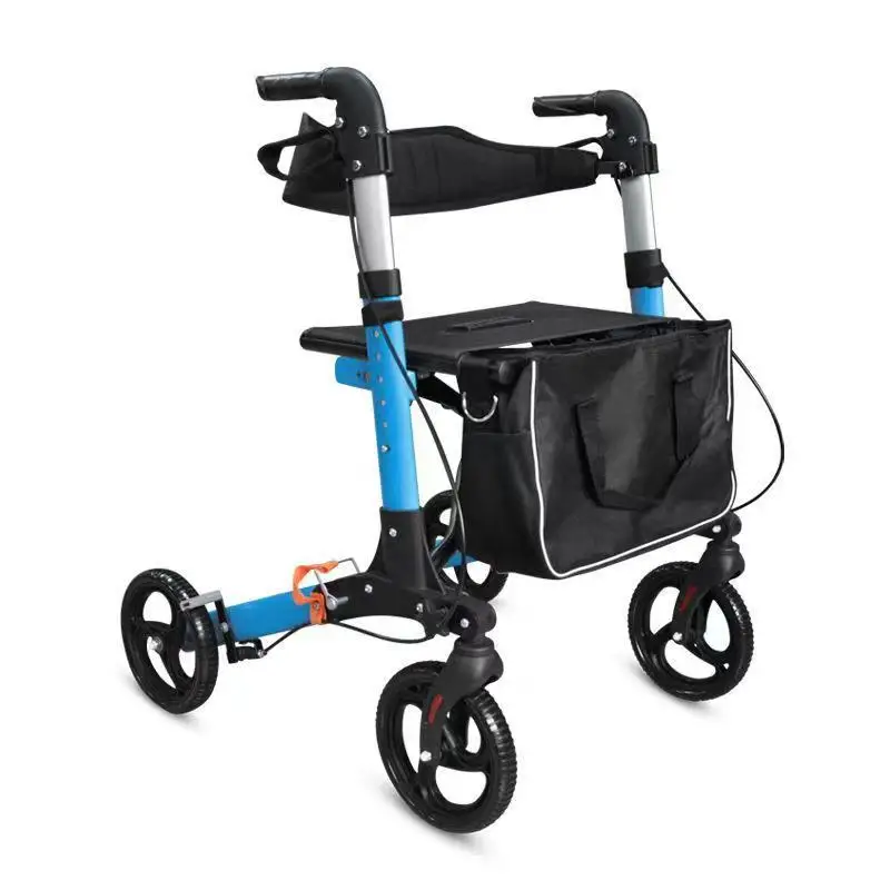 Anziani Disabili Riabilitazione Deambulazione Assist Deambulatore Deambulatore Puleggia Pieghevole In Lega Di Alluminio Walker Shopping Mobility Aid