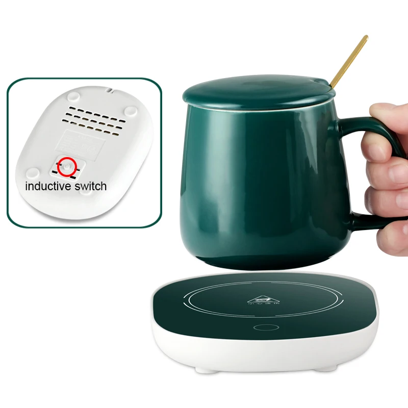 Heating Coaster Coffee Heater Smart Usb Cup Coffee Battery Constant-temperatures Coaster Wireless Heated Mug Tea Heater Warmer Set For Gift Office Desk Use