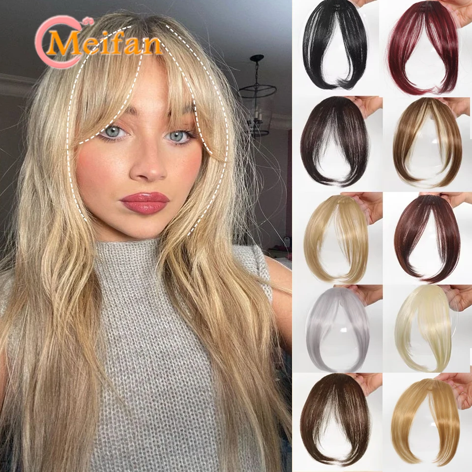 Lightweight Air Bangs Middle Part Natural Front Forehead Invisible Hair Patch for Women French Bangs hair bangs