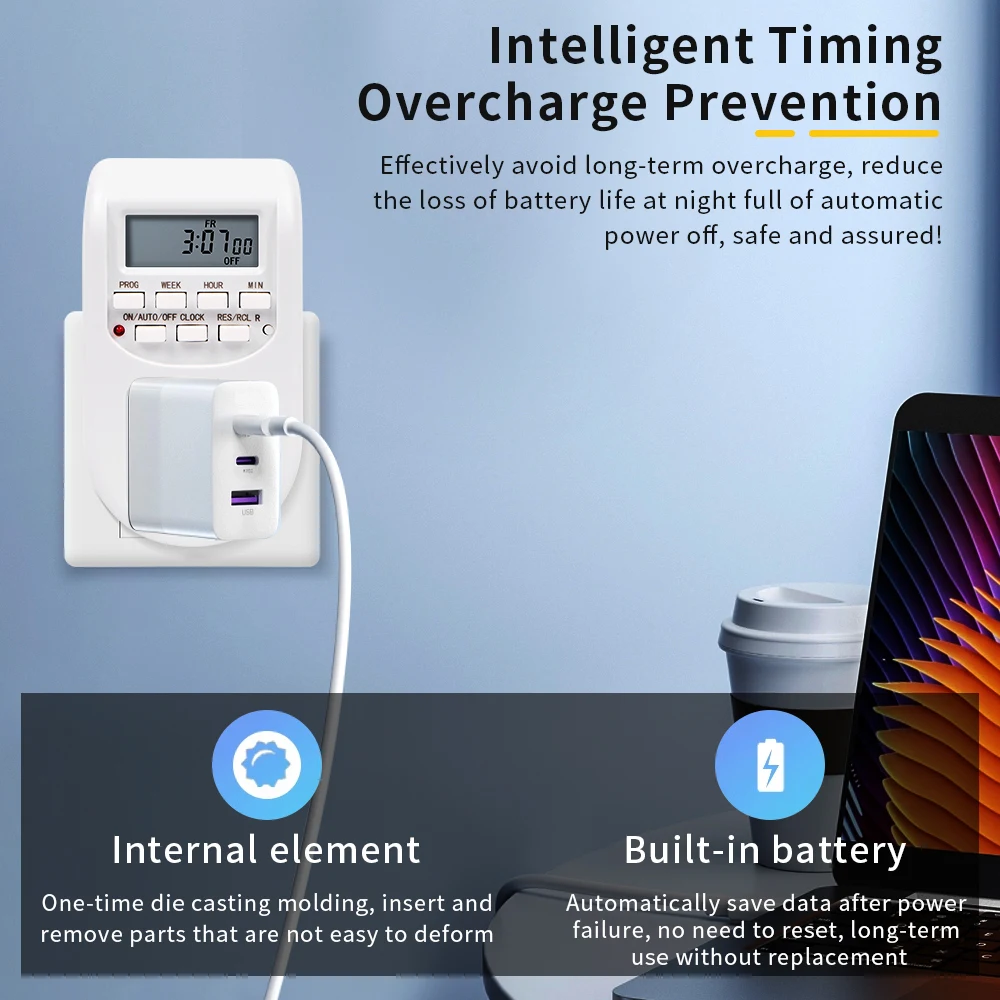 Digital Timer Electronic Socket Outlet for EU Kitchen