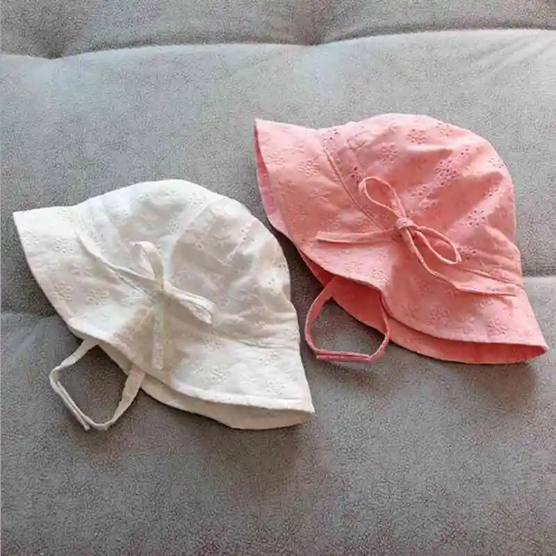Sombrero de algodón para el sol para niñas, gorra de pescador suave y transpirable para exteriores, para verano, para playa, gorra panamá para niños, gorra de princesa con flores_voghion.com