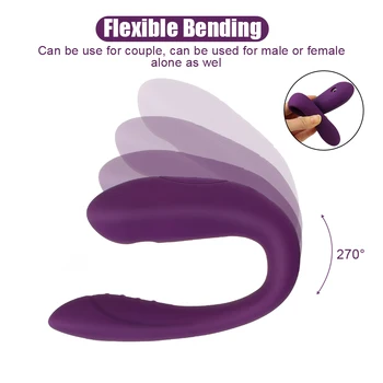 OLO G-spot Vibrators Couple Share U Shape Bendable Sucking Vibrator Sex Toys for Couple Clitoris Vagina Stimulator Vibrator 5