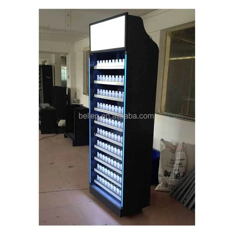 맞춤형 LED 조명 담배 가게 진열대 가구 매장 선반 진열장 바닥형 담배 진열대