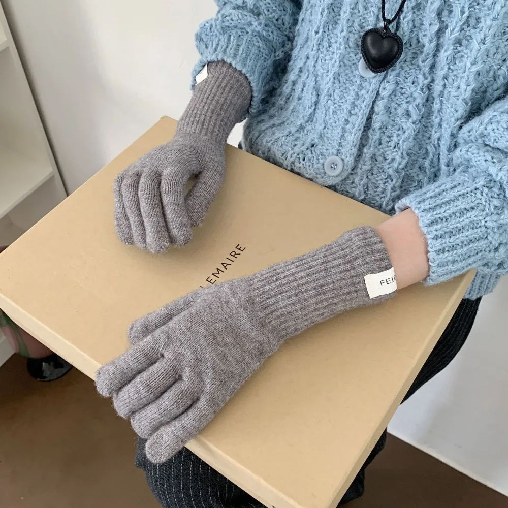 Full Finger Women Winter Warm Gloves Elasticity Protection From Cold Warm Riding Gloves Candy Colors Windproof