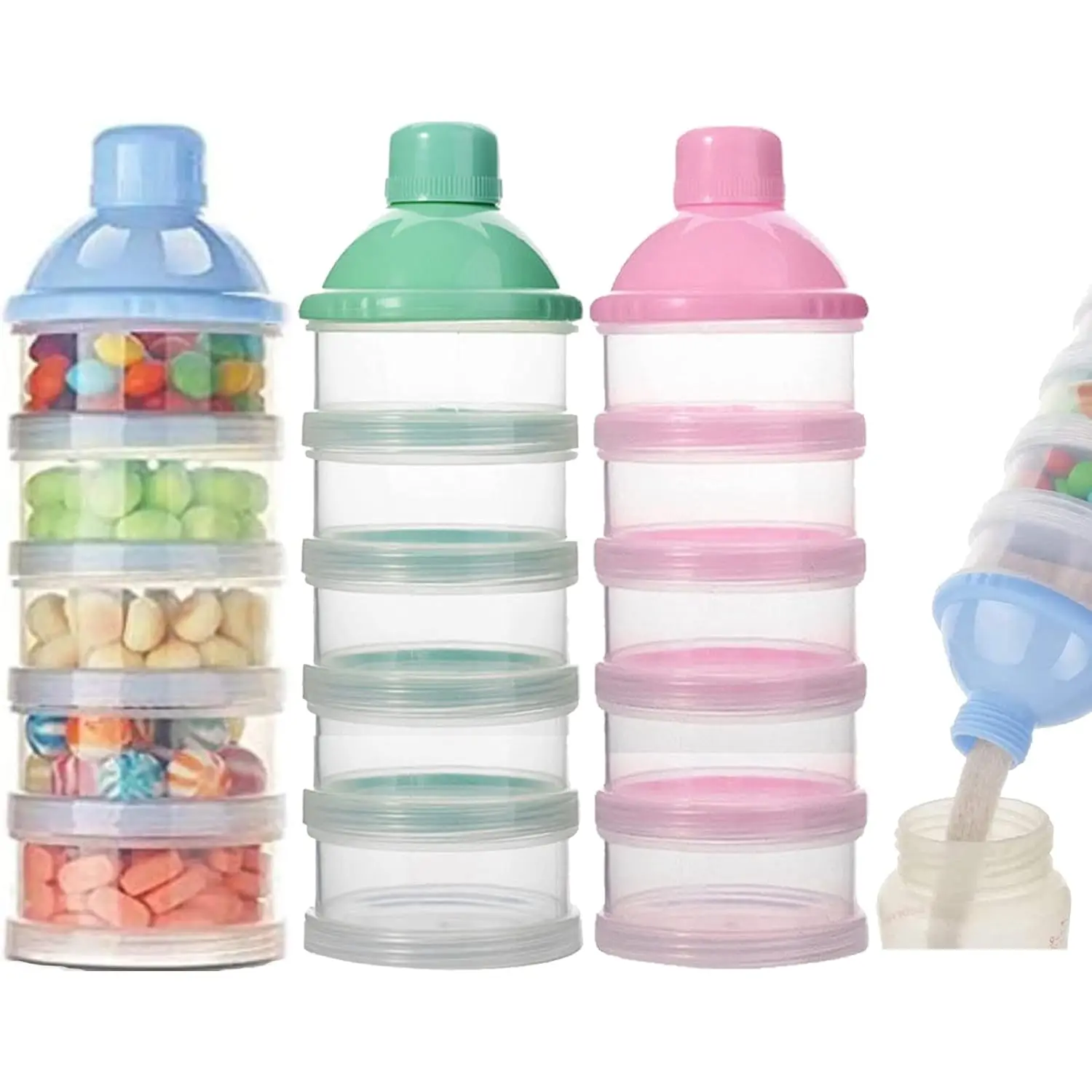 4/5 Grid Portable Milk powder box container Toddle Baby Snacks Food Storage Box Formula Dispenser Milk Powder Bottles