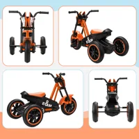 Tricycle, vélo pour enfants, vélo d'équilibre, vélo pour enfants avec pédales, vélo d'équilibre pour enfants de 18 à 36 mois, acier, 79x44x50 cm, orange 6