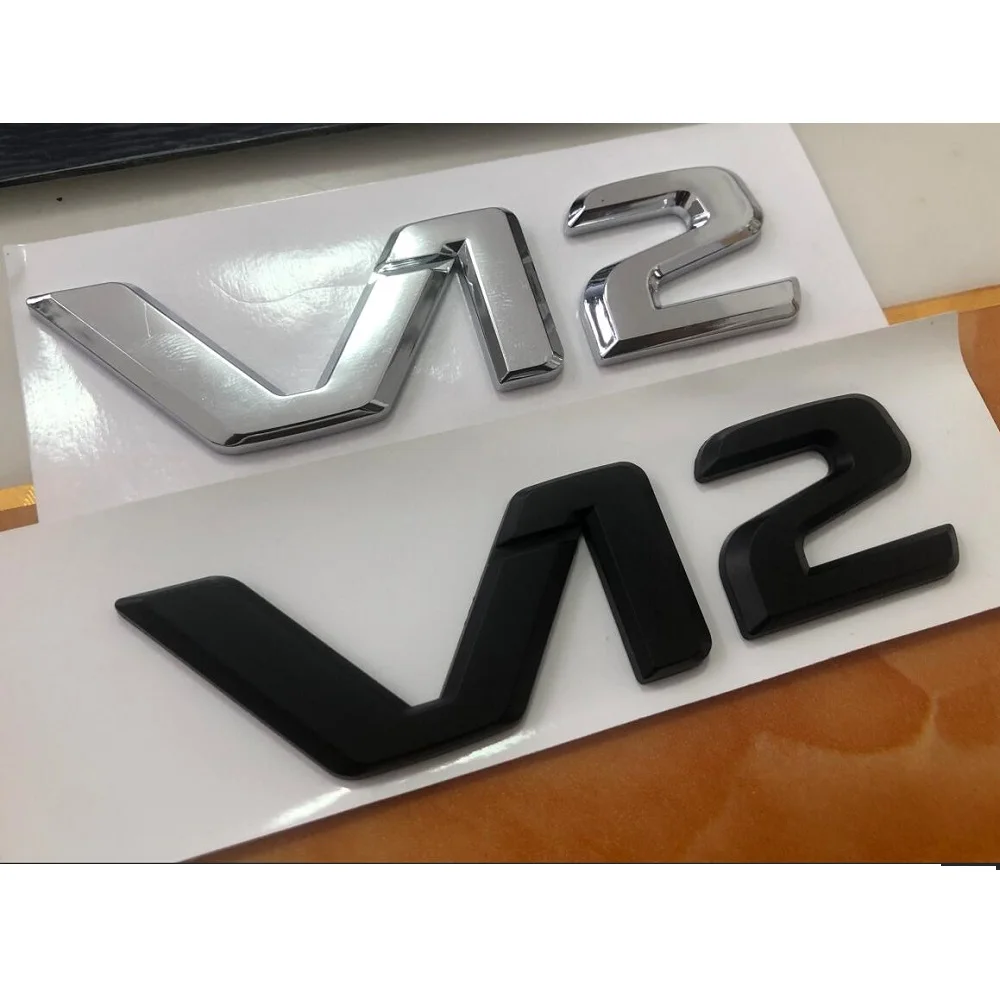 크롬 블랙 사이드 펜더 배지 엠블럼, 메르세데스 벤츠 MAYBACH S500L S600L S63 S65 S65L AMG, V12 V, 12 글자