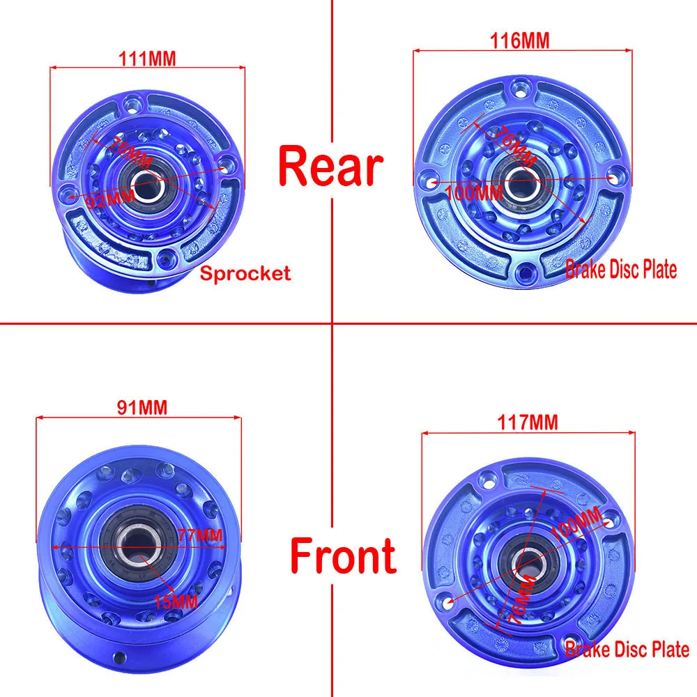 1.60-17 inch 17" Front 1.85-14 inch 14" Rear Rims Aluminum Circle warehouseC Hub For KLX CRF Kayo BSE Dirt Pit Bike Motorcycle - Image 5
