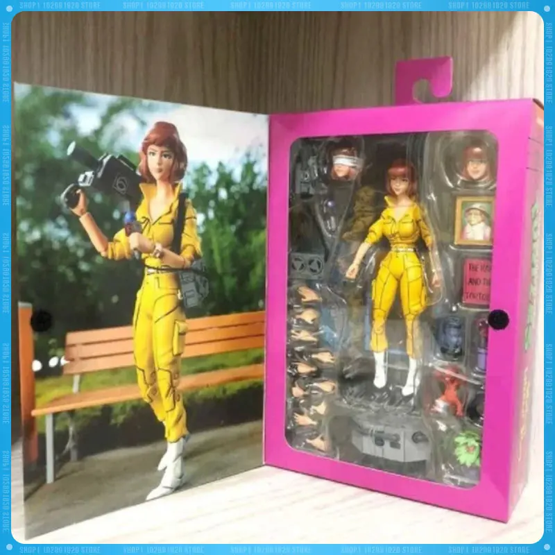 

Anime Figure Neca 54233 Yellow Clothes Female Reporter April Figure Journalists 2.0 Action Figure Statue Collection Model Toys