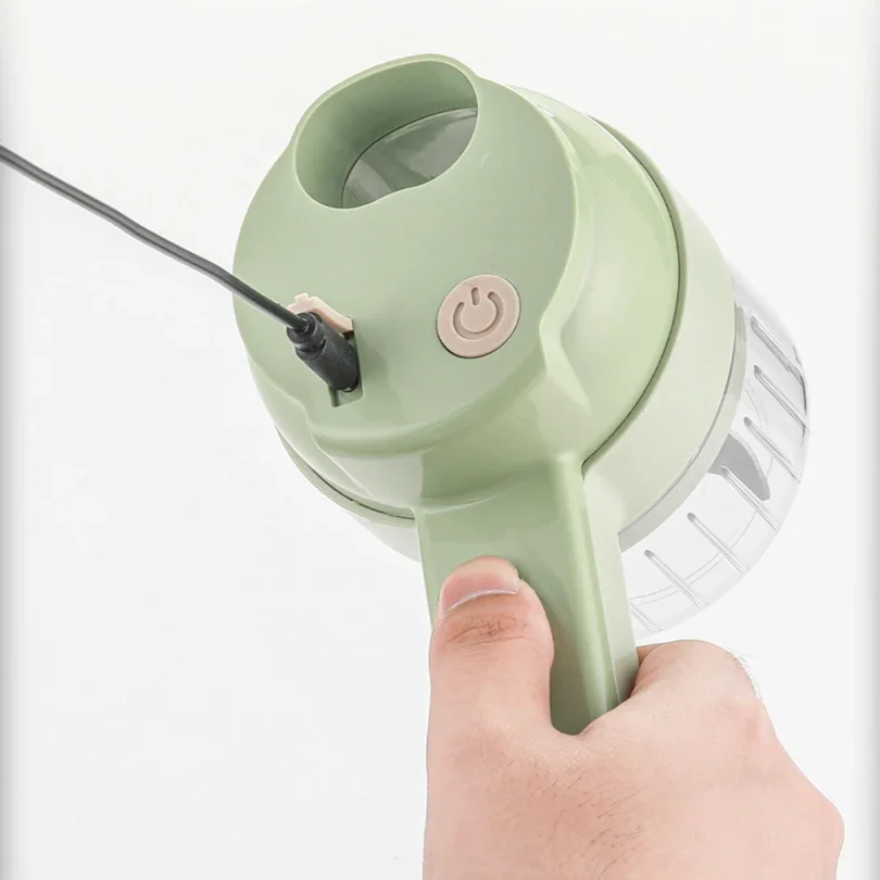 4 In 1 Multifunctional Vegetable Cutter Handheld Electric Wireless Chop Onion Cutting Garlic Mash Minced Slice Kitchen Gadget