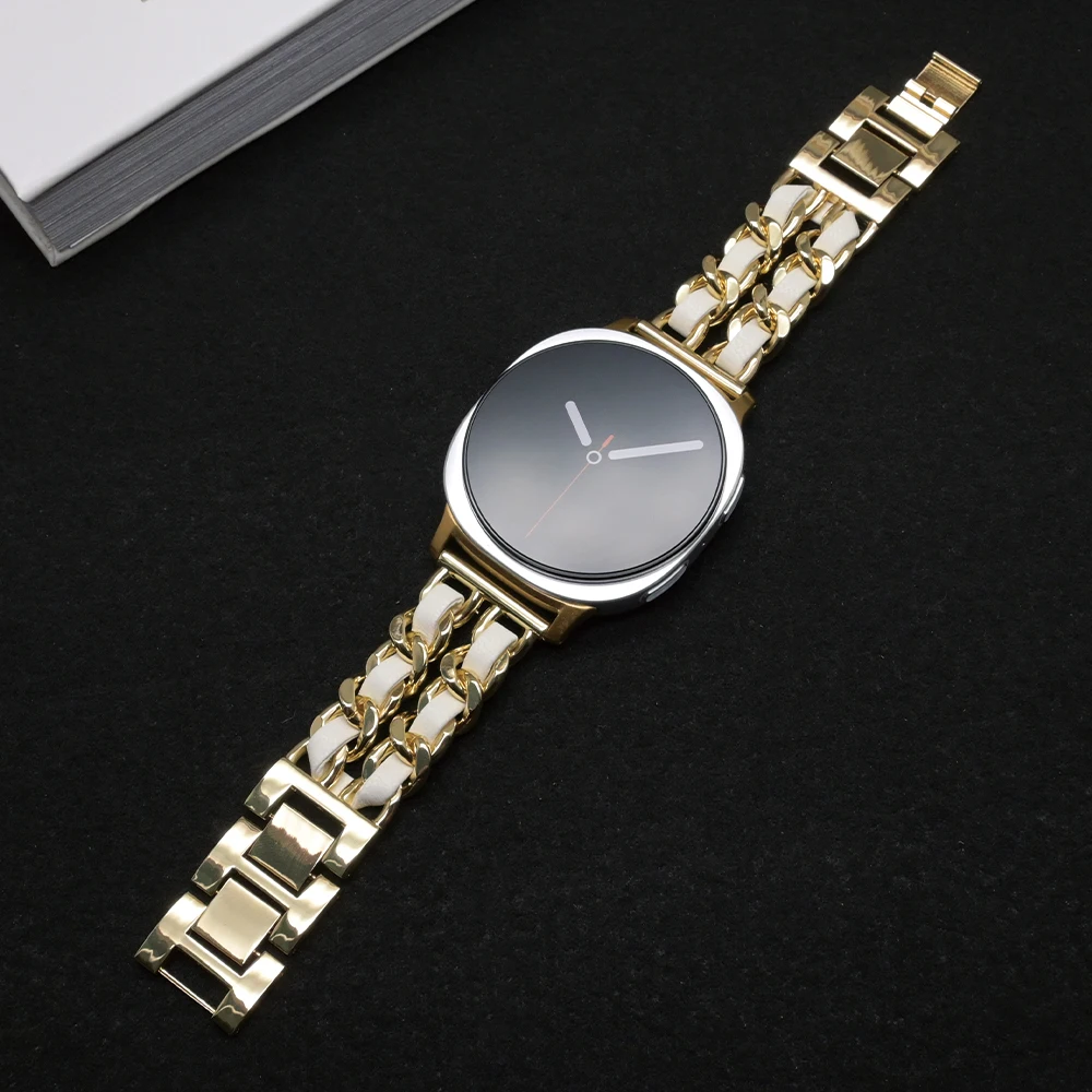 Luxury Stainless Steel and Leather Bracelet Wristband - Premium Metal Strap