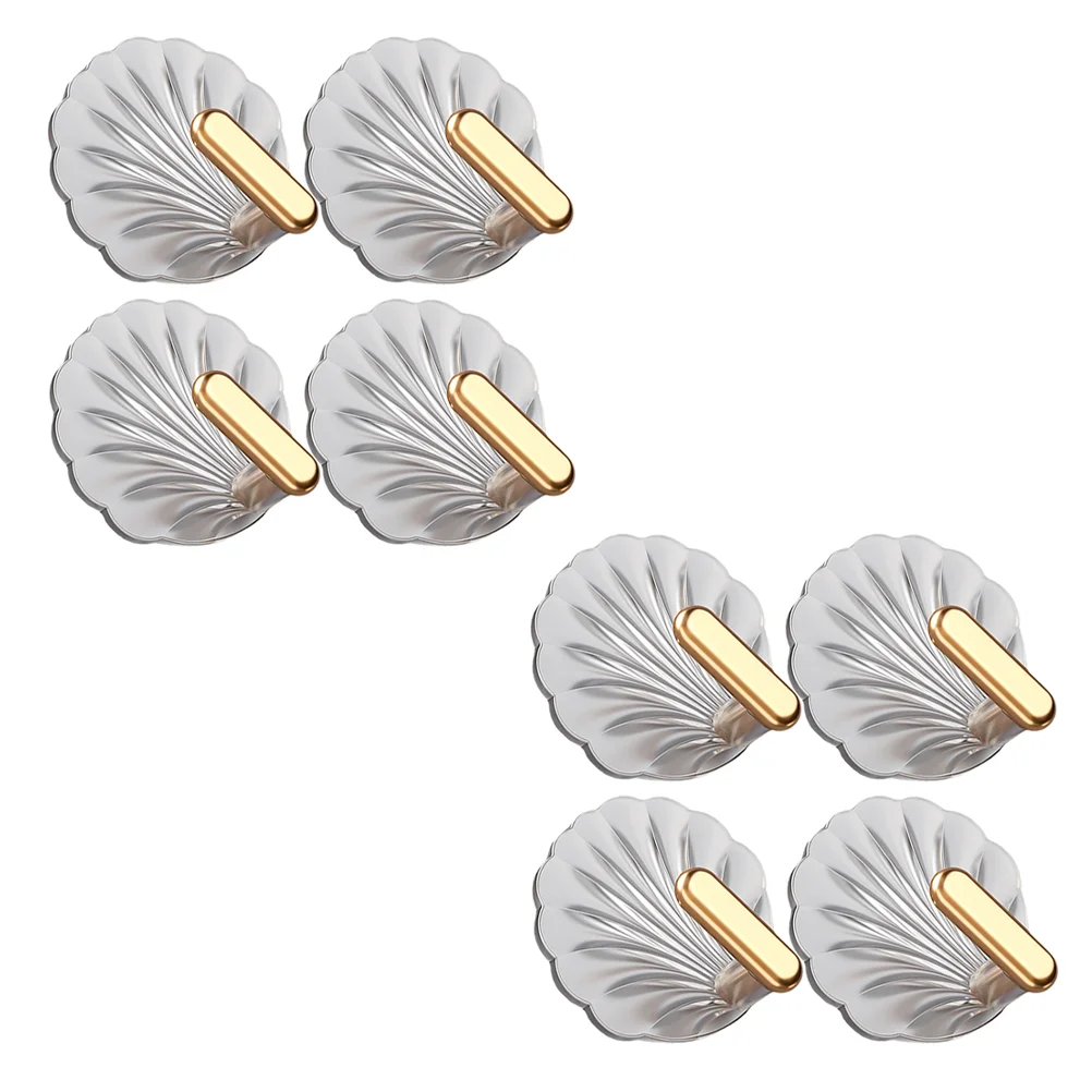 

8 Pcs Shell Wall Hooks Self Adhesive Key Bathroom Towel for Heavy No Punching Sticky Duty Hanger