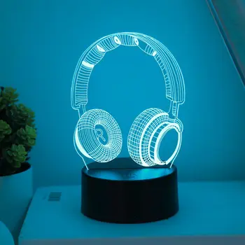 3D Headphones LED Night Light 3