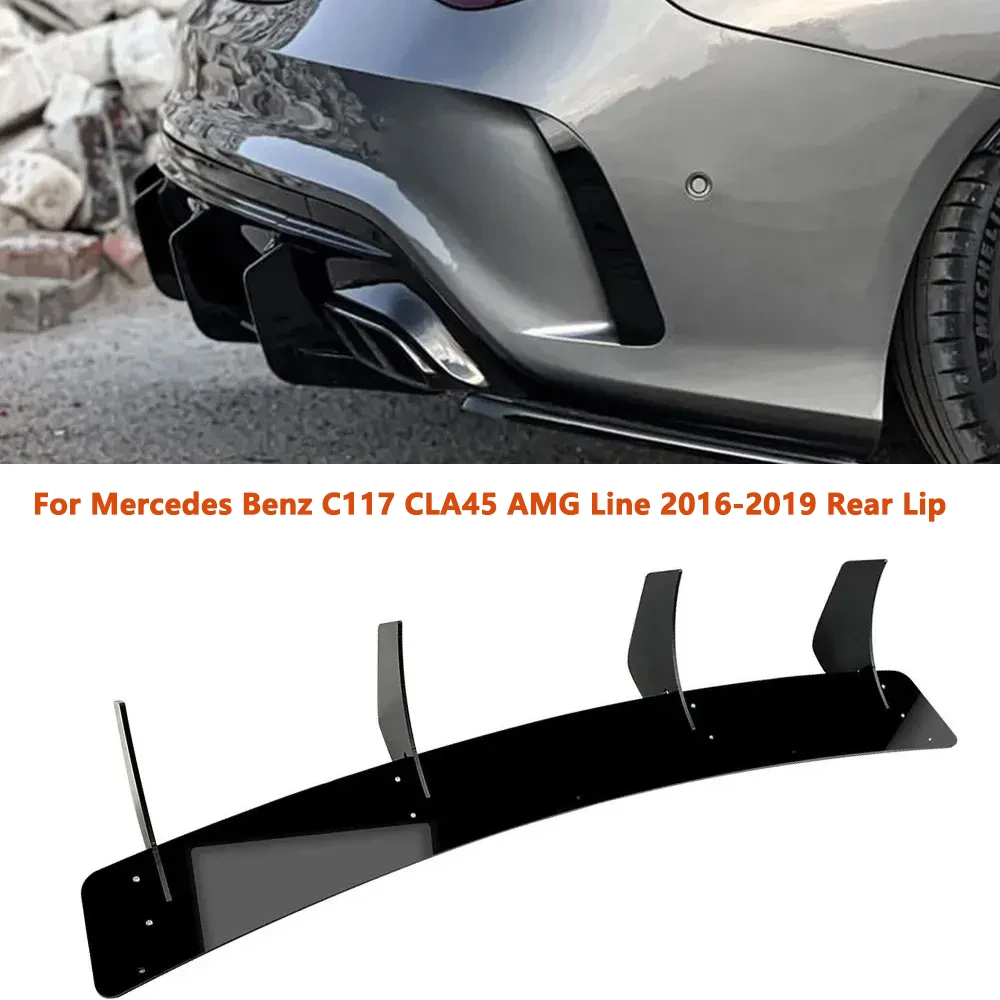 

Для Mercedes Benz C117 CLA45 AMG Line 2016-2019 4 ласты блестящие черные автомобильные фотообои задние боковые разветвители комплект спойлера