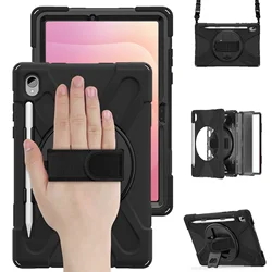Foldable 360° Rotating Tablet Stand Case with Shoulder Strap and Pen Holder for S11 5G 11 inch 2025 (Red - 2)