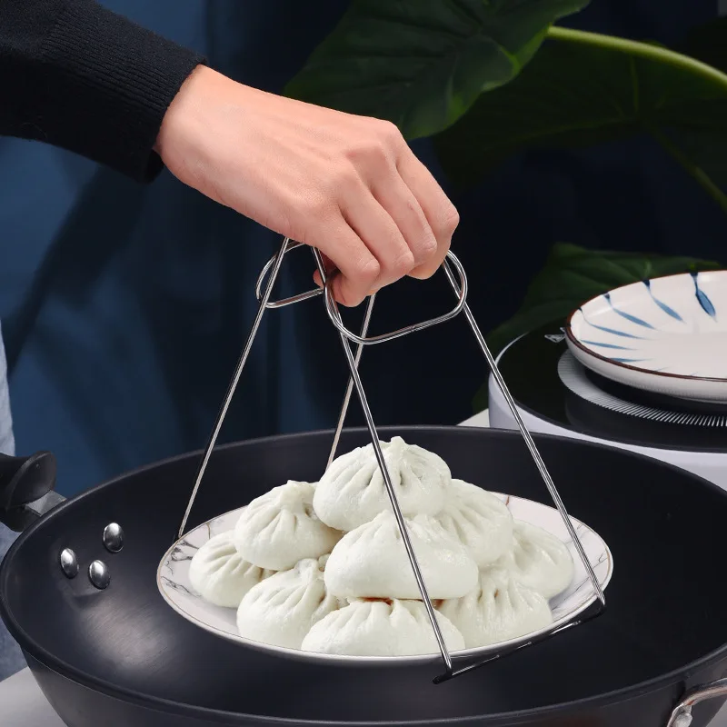Stainless Steel Foldable Hot Dish Clamp Anti-Scald Bowl Clip Plate Pot Gripper Kitchen Utensil Holder Tool face protector