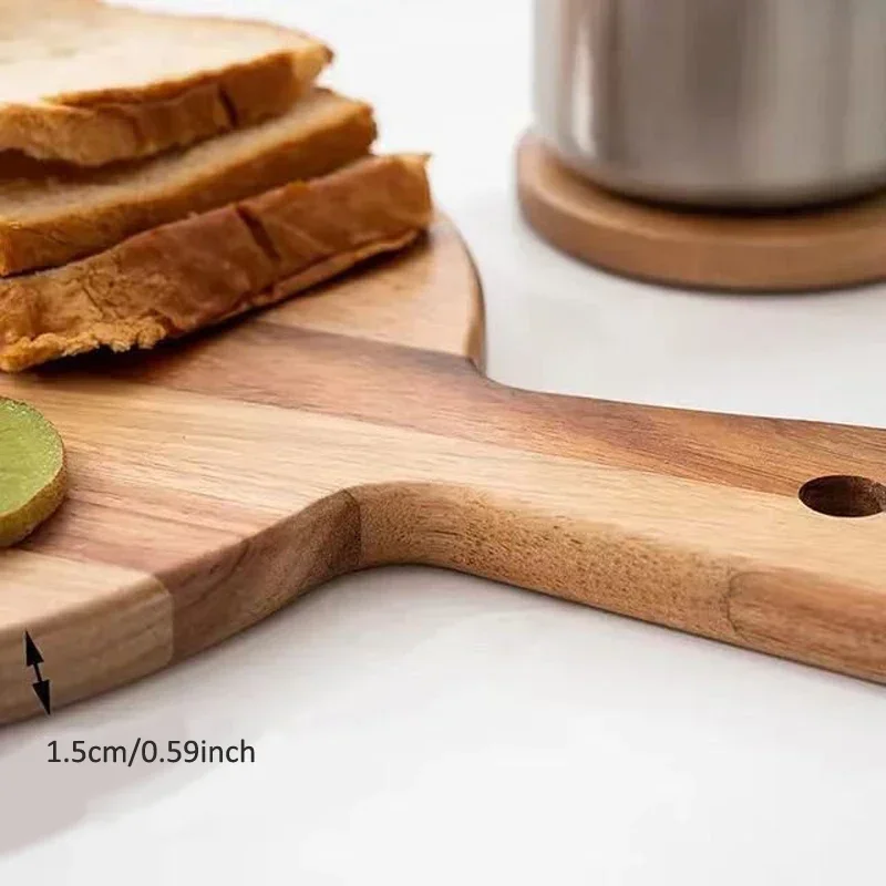 Acacia Wood Cutting Board with Handle 40x30cm Chopping Board Wooden Pizza Serving for Home Baking,Cheese,Bread,Charcuterie