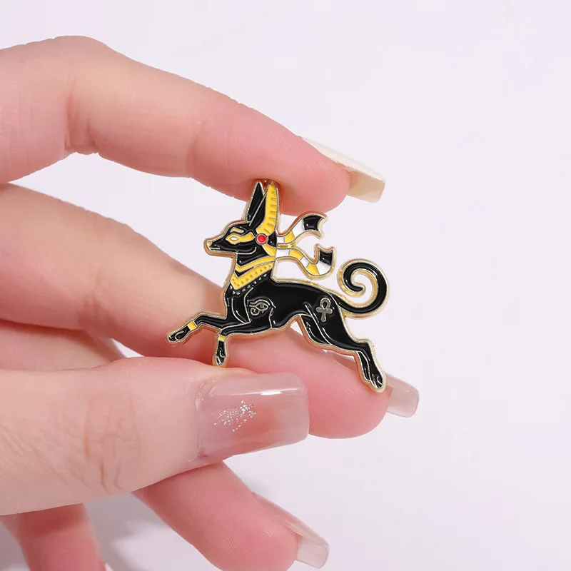 Cartoon Retro Badges Anubis the God of Deasts Pins Badge DIY