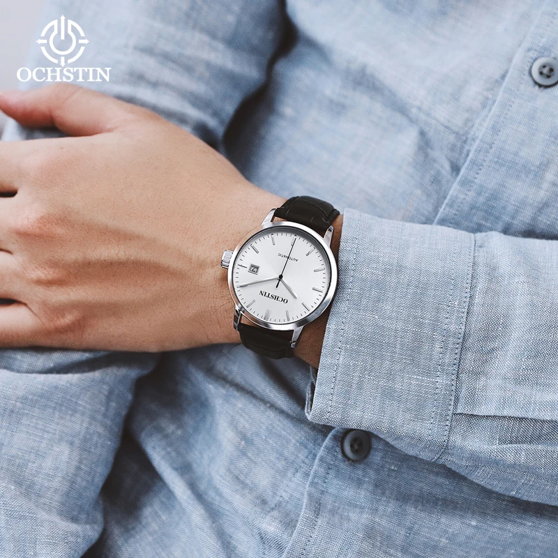 OCHSTIN Master Series Automatic Mechanical Watch Personality Art Business Men Must Casual Fashion Leather Strap Mechanical Watch
