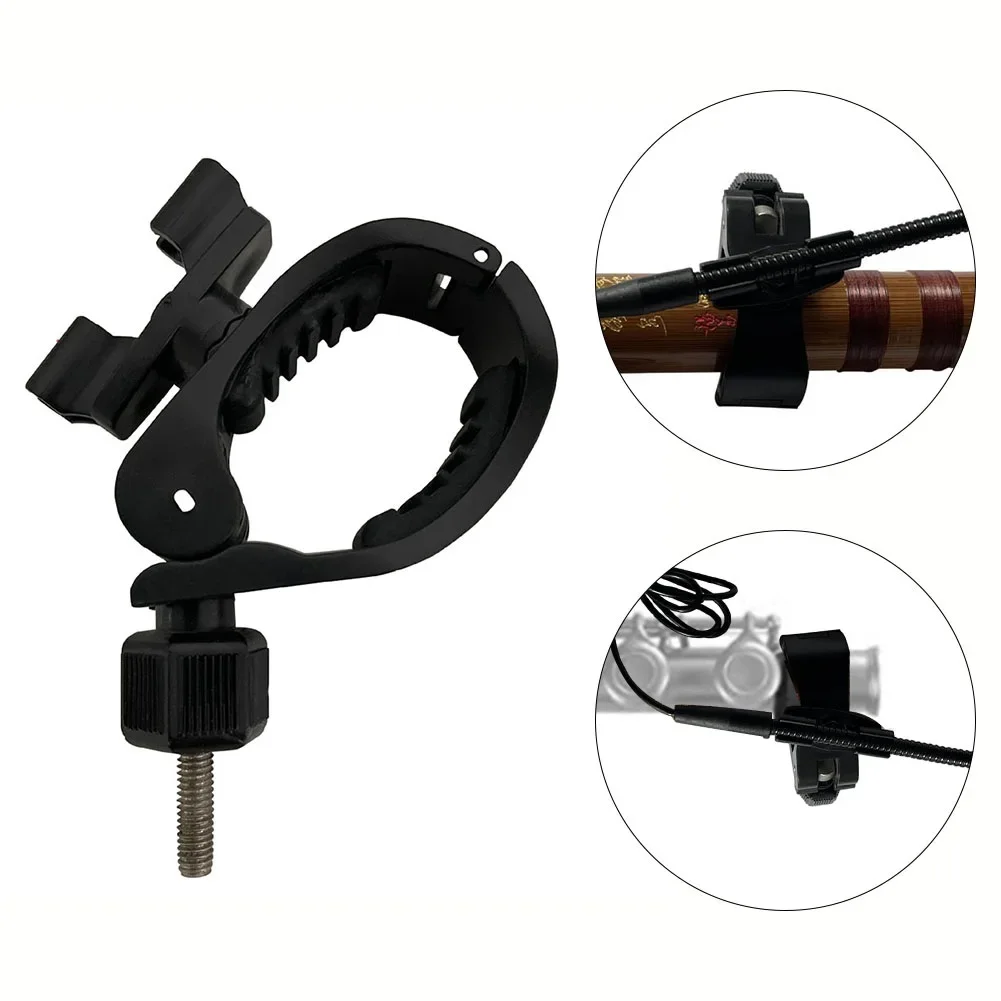Flute Mic Parts Clip Dual Head Fixable Microphone Tuner ABS Clip Only (Mic Not ) Easy to Use for Musical Instrument Accessory