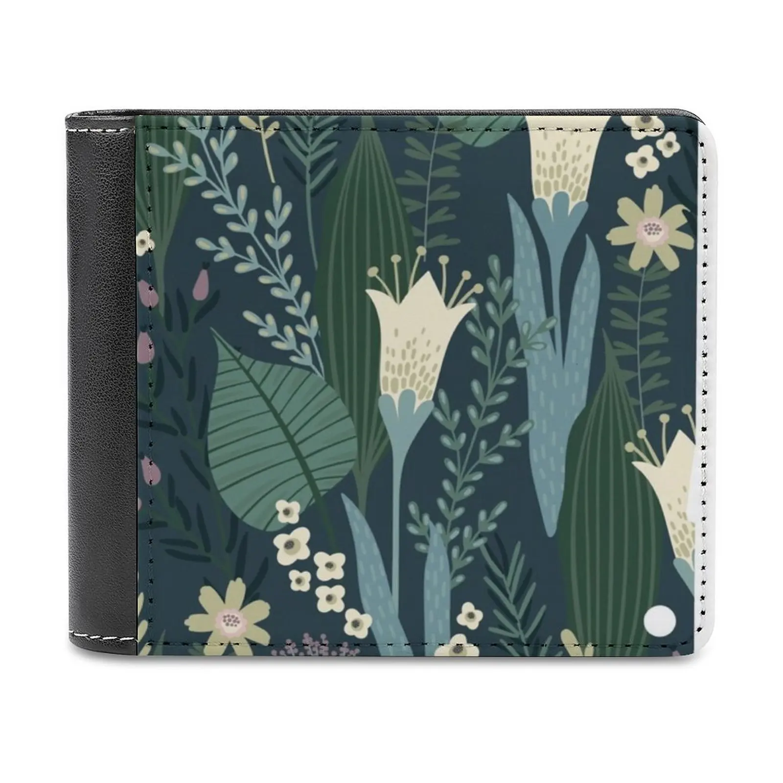 

Wonderful Mid-Century Style Evening Lily And Wildflower Pattern New Men Wallets Pu Leather Men Purse High Quality Male Wallet