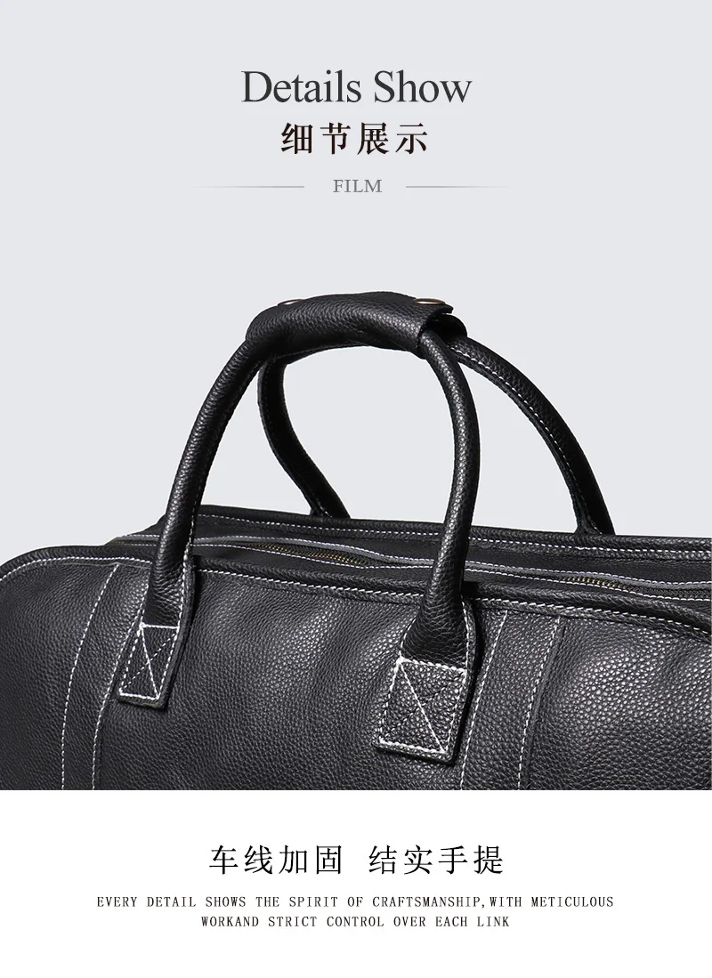 LUOKIR Herren-Reisetasche aus echtem Leder, erste Schicht Rindsleder, Schulter-Crossbody-Sporttasche, Geschäftsreisegepäcktasche – Detail 10