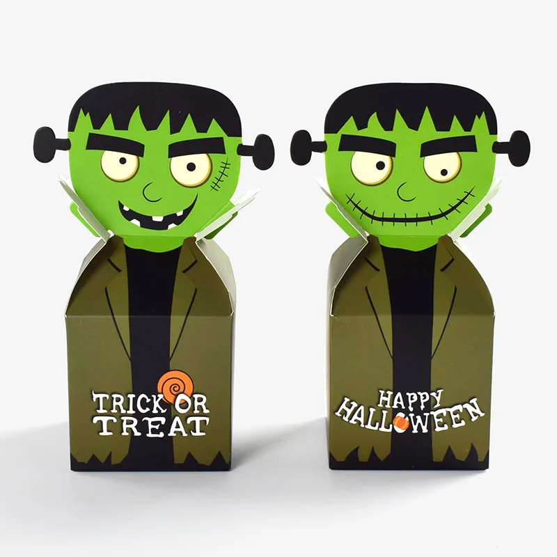 50Pcs Double Sided Printed Vampire Mummy Halloween Candy Box Monster Halloween Party Decoration Confezione Regalo Per Cartoni Animati 7*7*7