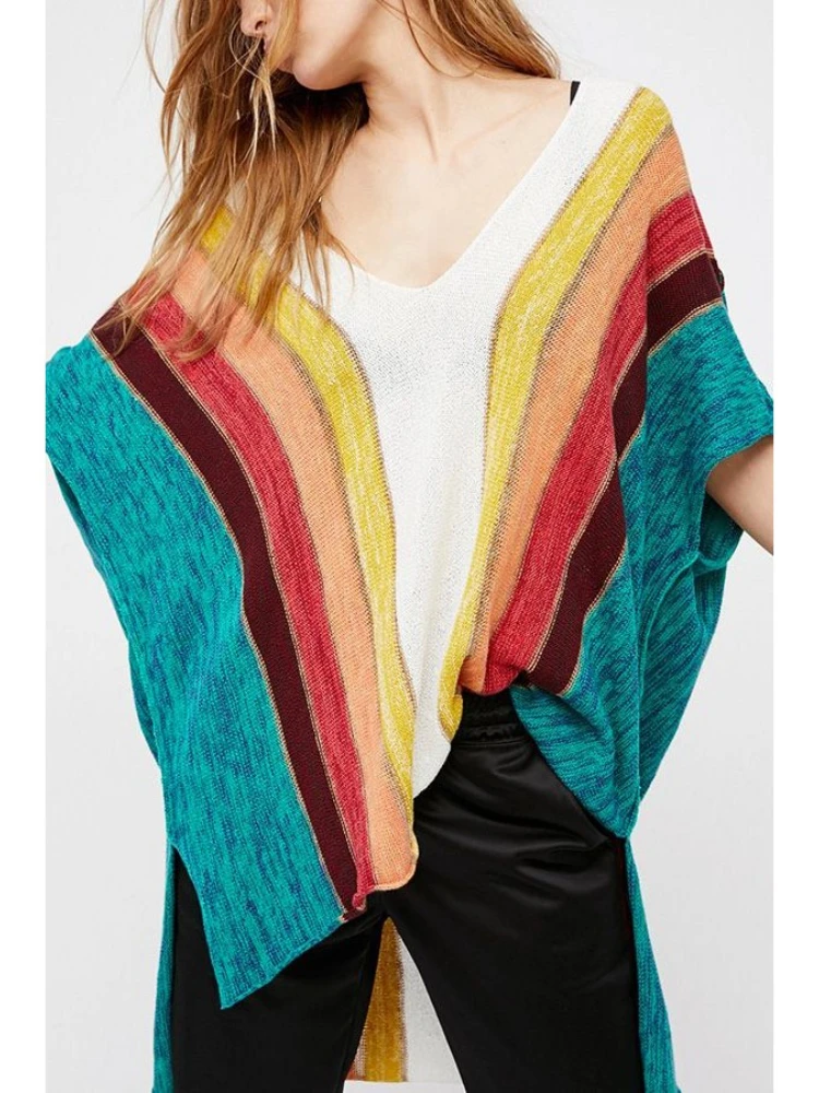 Sexy Beach Cover up Striped Crochet Robe de Plage Pareos for Women Swimwear Saida de Praia Beachwear Coverups